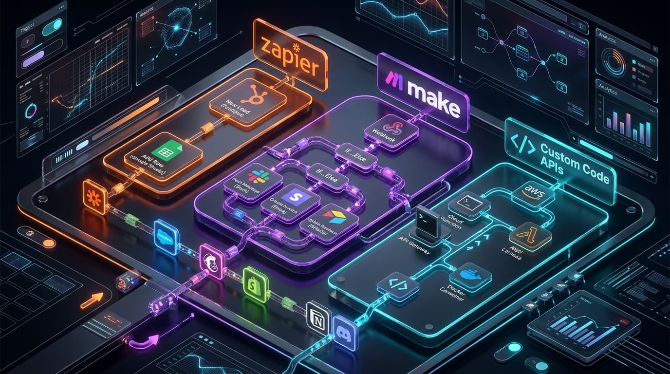Zapier vs Make vs Custom Code: Best Automation Guide